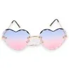 Lunettes Coeur Vintage Rose-Bleu | Accessoire Mode Rétro & Tendance