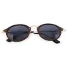 Lunettes de soleil rondes effet bois et dorées | Design vintage élégant