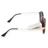 Lunettes de soleil rondes effet bois et dorées | Design vintage élégant
