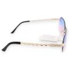 Lunettes de soleil ovales élégantes | Verres dégradés bleu-rose | Mode Tendance
