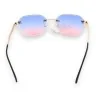 Occhiali da sole ovali eleganti | Lenti sfumate blu-rosa | Moda Trendy