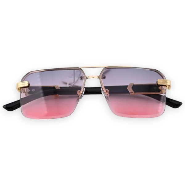 Chic pink and grey oval square glasses