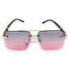 Óculos de sol quadrados elegantes | Lentes degradê rosa e cinza | Moda Tendência