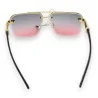 Gafas de sol cuadradas elegantes | Lentes degradados rosa y gris | Moda tendencia