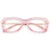 Transparent pink novelty glasses with gold arms