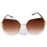 Lunettes de soleil fantaisie marron dégradé | Monture dorée élégante