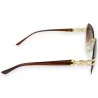 Lunettes de soleil fantaisie marron dégradé | Monture dorée élégante