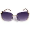 Lunettes de soleil fantaisie branches bois | Monture dorée verres dégradés