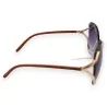 Gafas de sol de fantasía con patillas de madera | Montura dorada con cristales degradados