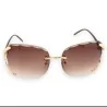 Lunettes de soleil luxe marron dégradé | Design exclusif branches dorées