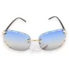 Fancy blue-grey gradient sunglasses | Elegant gold frame