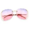 Lunettes de soleil fantaisie dégradé parme-rose | Monture dorée élégante