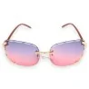 Ausgefallene Sonnenbrille mit Farbverlauf in Lila-Rosa | Elegantes goldenes Gestell