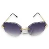 Lunettes de soleil ovales élégantes | Verres dégradés violet et monture dorée