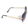 Elegantes gafas de sol ovaladas | Lentes degradados violetas y montura dorada