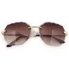 Brown-tinted oval sunglasses