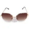Lunettes de soleil ovales marron dégradé | Design élégant & protection UV