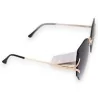 Übergroße schwarze Sonnenbrille mit Farbverlauf | Exklusives geometrisches Design