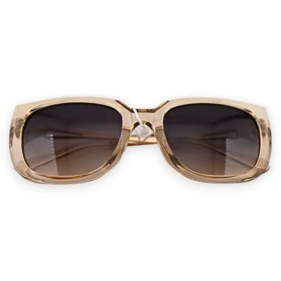 Transparent beige frame glasses