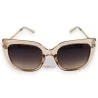 Stylish sunglasses with transparent beige frame | Fashionable UV protection