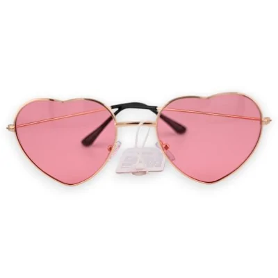 Gafas de corazón hippie rosa