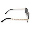 Lunettes carrées noires branches dorées | Accessoire mode élégant et tendance