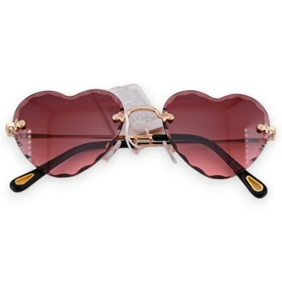 Gafas de corazón hippie tonos marrones