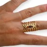 Bague Dorée Acier Multi-Anneaux avec Pierres | Bijou Élégant Ajustable