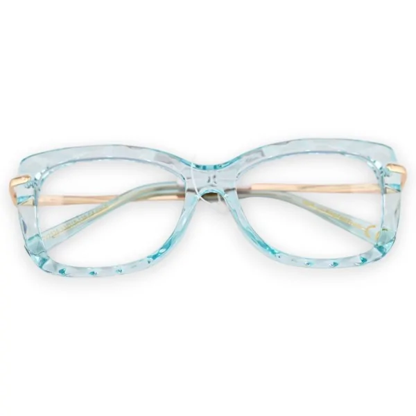 Lunettes bleu turquoise transparente