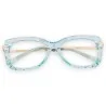 Lunettes Crystal Blue - Monture Transparente Turquoise & Branches Dorées