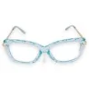 Lunettes Crystal Blue - Monture Transparente Turquoise & Branches Dorées
