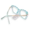 Lunettes Crystal Blue - Monture Transparente Turquoise & Branches Dorées