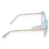 Lunettes Crystal Blue - Monture Transparente Turquoise & Branches Dorées