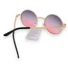 Vintage round sunglasses with grey-pink gradient | Bohemian chic style | Trendy Fashion