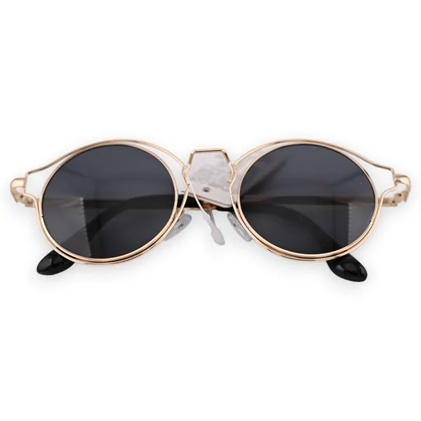 Lunettes ronde aux détails dorés