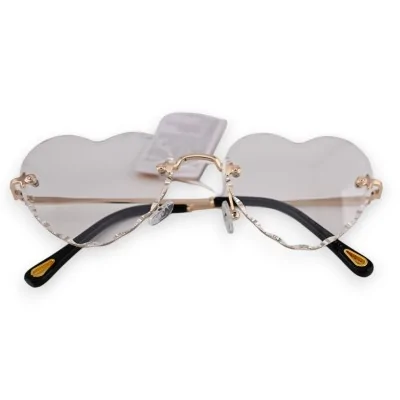 Gafas de corazón blancas transparentes