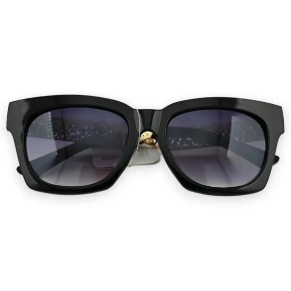 Lunettes rectangles noires et dorées