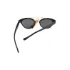 Black round sunglasses with gold bar | Elegant and modern design