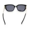 Óculos de sol oversized preto e dourado | Proteção UV elegante
