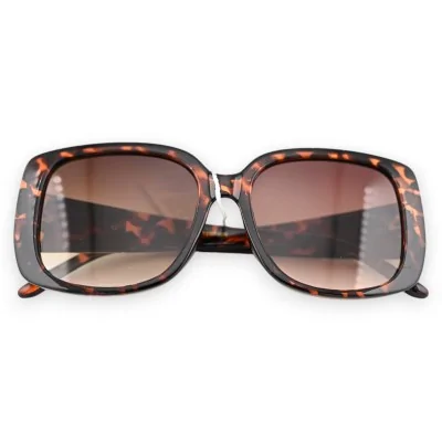 Große Leoparden-Sonnenbrille mit goldenen Details