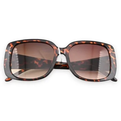 Oversized leopard print sunglasses with gold-tone details