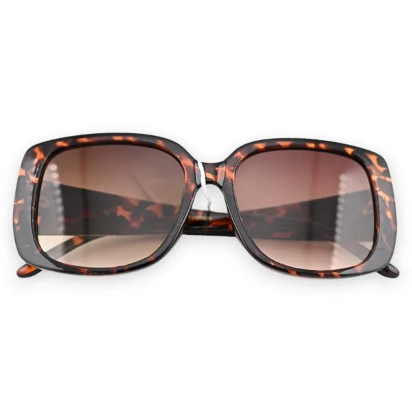Lunettes grand modèle léopard finitions dorées