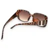 Gafas de sol oversized con estampado de leopardo | Elegantes acabados dorados