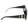 Lunettes de soleil oversize noires élégantes avec finitions dorées | Mode Tendance