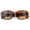 Lunettes de Soleil Rectangle Léopard | Branches Bijoux Dorés | Mode Tendance
