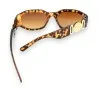 Lunettes de Soleil Rectangle Léopard | Branches Bijoux Dorés | Mode Tendance