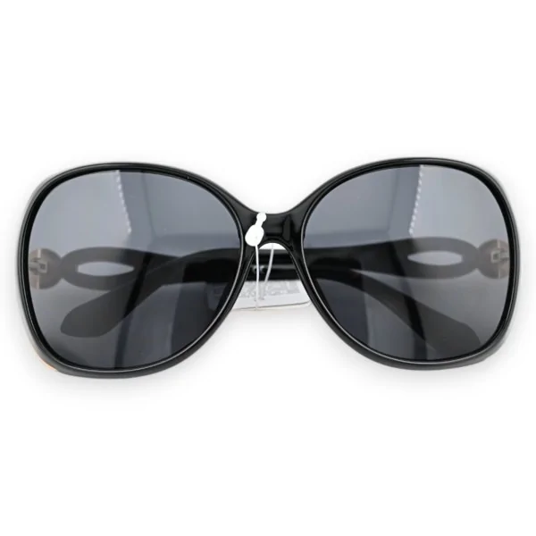 Lunettes grand modèle noire classique finitions dorées
