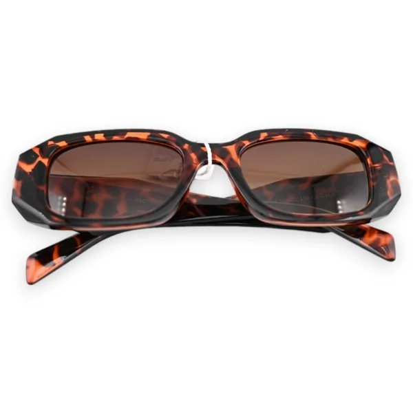 Occhiali rettangolari classici leopardati marroni