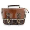 Sac Cartable Vintage en Simili Cuir Marron | Style Rétro Élégant