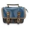 Vintage Schultasche in Blau und Braun